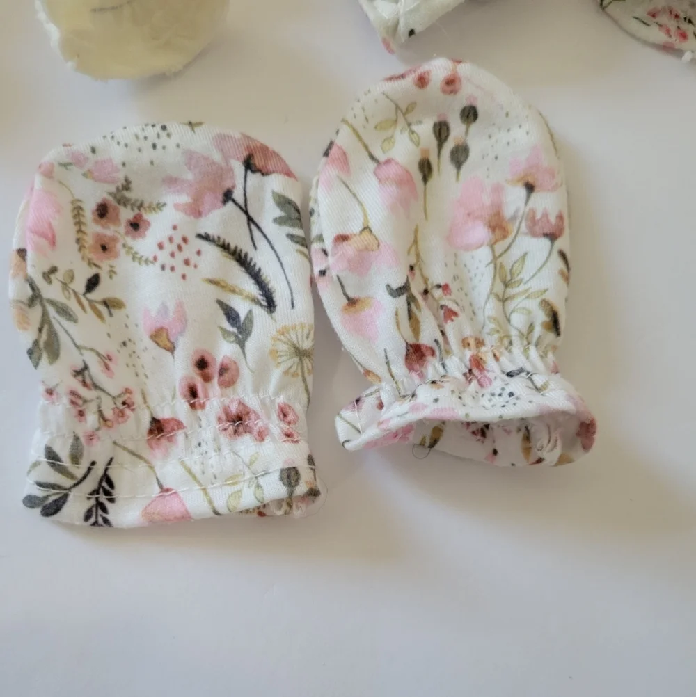 Adorable Infant Mittens Collection - Florals, Pink, Cream, and White